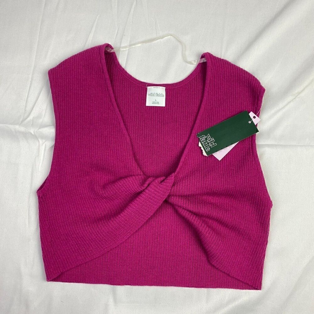 Plum Purple Sleeveless Cropped Knit Top NWT Wild Fable Size M